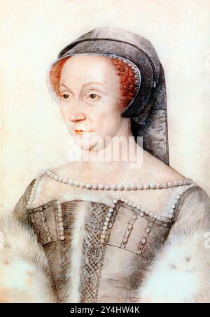 Diane de Poitiers. Ritratto della nobildonna francese e amante di Enrico II di Francia, Diane de Poitiers (1500-1566) di Francesco Clouet, 1555 Foto Stock