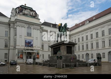 Statua dell'imperatore Giuseppe II a Vienna, Austria Foto Stock