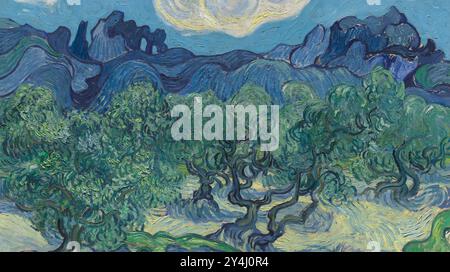 VINCENT van GOGH (1853-1890), pittore olandese. Alberi di ulivo con le Alpilles sullo sfondo,1889. Foto Stock