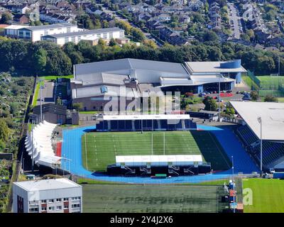 Scotstoun Stadium Glasgow 18 settembre 2024. Vista aerea dello Scotstoun Stadium, una delle sedi principali per i Giochi del Commonwealth del 2026, annunciati di recente. Crediti: ALAN OLIVER/Alamy Live News Foto Stock