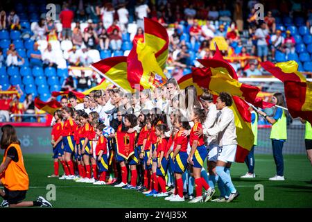 A Coruña, Spagna. 16 luglio 2024. UEFA Women's Eurocup Qualifier. Spagna vs Belgio. Stadio Riazor. Foto Stock