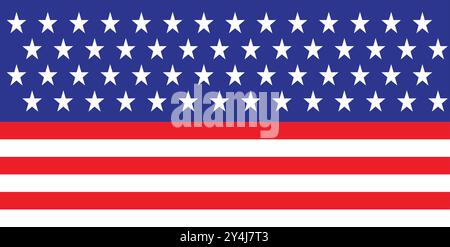 Sfondo bandiera americana orizzontale. Vector Illustration of Stars America background for Celebration Holiday American President Day, Memorial Day. Illustrazione Vettoriale