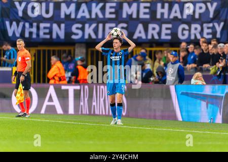 Bruges, Belgio. 18 settembre 2024. BRUGES, BELGIO - 18 SETTEMBRE: Maxim De Cuyper del Club Brugge KV durante la fase MD1 della UEFA Champions League 2024/25 tra il Club Brugge KV e il Borussia Dortmund a Jan Breydelstadion il 18 settembre 2024 a Bruges, Belgio. (Foto di Joris Verwijst/Agenzia BSR) credito: Agenzia BSR/Alamy Live News Foto Stock