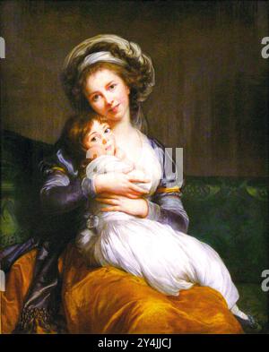 Élisabeth Louise Vigée le Brun (1755 – 1842), Louise Élisabeth Vigée le Brun o Madame le Brun, pittrice francese. Autoritratto con sua figlia Julie, 1786 anni. Foto Stock