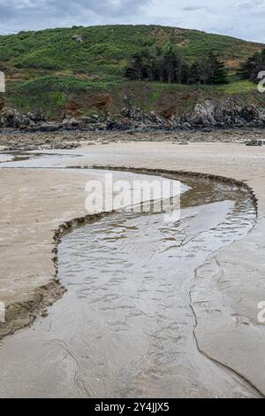 Plage de Saint-Pabu in Bretagna a Low Tide, Francia Foto Stock