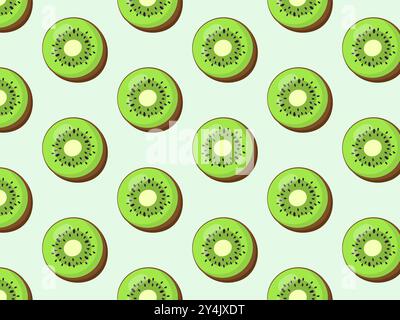 Kiwi senza cuciture. Illustrazione vettoriale. Illustrazione Vettoriale