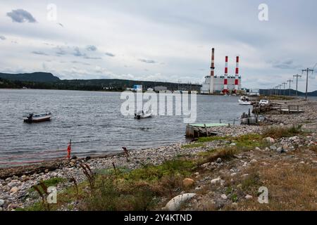 Indian Pond and Newfoundland T Railway a Seal Cove, Conception Bay South, Newfoundland & Labrador, Canada Foto Stock