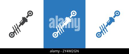 l'icona dello smorzatore delinea la collezione in nero e su sfondo bianco Illustrazione Vettoriale