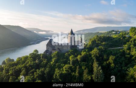 Burg Stahleck sul Reno in Germania Foto Stock