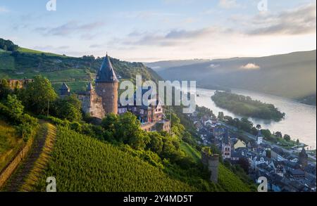 Burg Stahleck sul Reno in Germania Foto Stock