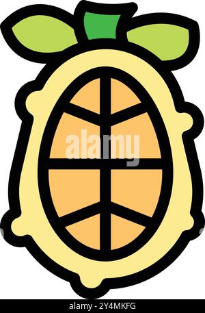 Questa grafica vettoriale di un frutto kiwano è perfetta per progetti legati al cibo, alla salute e alla frutta esotica Illustrazione Vettoriale