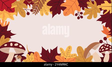 Le foglie e i rami autunnali sono colorati Illustrazione Vettoriale