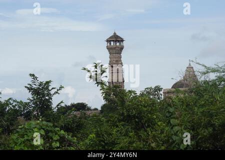 Chittorgarh, Rajasthan / India - 22 settembre 2019: La vista della torre della vittoria a Chittorgarh. Foto Stock