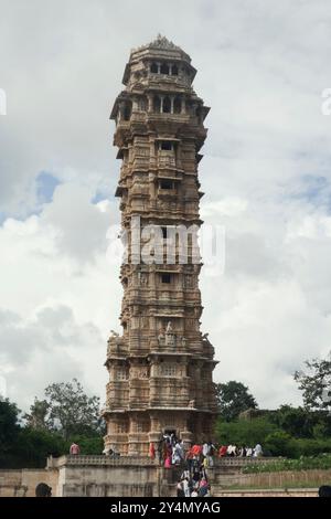 Chittorgarh, Rajasthan / India - 22 settembre 2019: La vista della torre della vittoria a Chittorgarh. Foto Stock