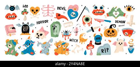 Set di elementi Halloween Illustrazione Vettoriale