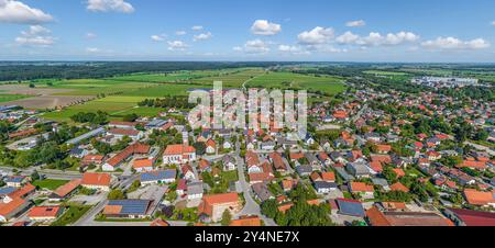 Vista di Ettringen sul Wertach nella regione sveva del basso Allgaeu Foto Stock