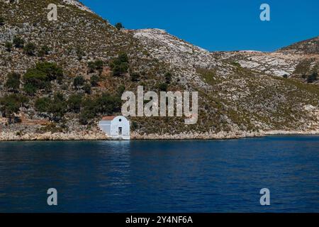 Kastellorizo, Grecia, Turchia - 8 settembre 2024: Una piccola prigione sull'isola greca di Kastellorizo. Foto Stock