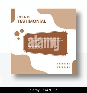 Progettazione del modello di testimonianze aziendali e layout del feedback dei clienti. Modello di revisione professionale per i clienti Illustrazione Vettoriale