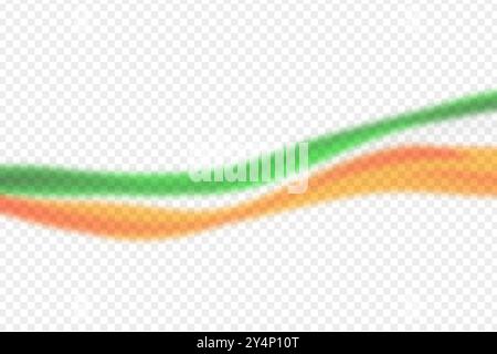 Immagine vettoriale della bandiera India sfocatura ondulata su sfondo trasparente Illustrazione Vettoriale