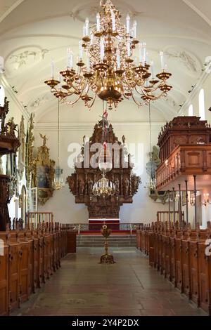 Vista interna della chiesa parrocchiale di Holmens a Copenaghen. Foto Stock