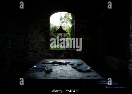 Le foto mostrano una villa storica in Toscana. Foto Stock