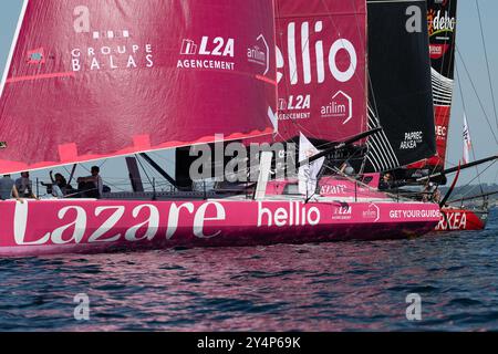 Tanguy le Turquais Lazare durante la partenza di 48 ore di le Défi Azimut, al largo di Lorient, Francia occidentale, il 15 settembre 2024 - Photo Nicolas Pehe/DPPI Credit: DPPI Media/Alamy Live News Foto Stock