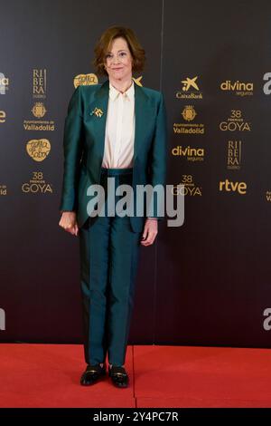 Sigourney Weaver partecipa a una fotochiamata come vincitore dell'International Goya Award 2024 durante il 38° Goya Awards al municipio il 9 febbraio 2024 a Valladolid, in Spagna. Foto Stock