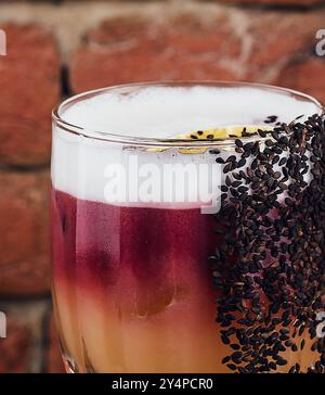 New York Sour cocktail con schiuma Foto Stock