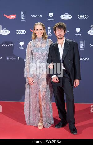 Aina Clotet, Marcel Borras partecipa ai Feroz Awards 2024 - Red Carpet al Palazzo Vistalegre il 27 gennaio 2024 a Madrid, Spagna. Foto Stock