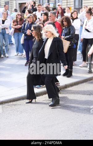 Eugenia Martinez de Irujo Fitz-James Stuart duchessa di Montoro partecipa alla messa in omaggio per Fernando Gomez-Acebo a Madrid nella chiesa cattedrale delle forze armate l'8 aprile 2024 a Madrid, Spagna. Foto Stock