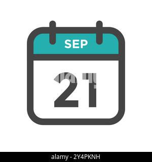 21 settembre calendario giorno calendario Data per scadenza o appuntamento Illustrazione Vettoriale