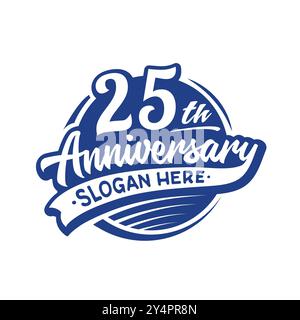 modello di design per il 25° anniversario. Vettore e illustrazione. 25° logo. Illustrazione Vettoriale