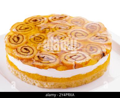 Deliziosa torta al formaggio con strato di gioielli Foto Stock