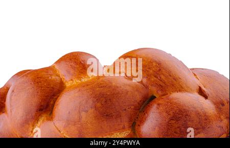 pane ebreo challah isolato su bianco Foto Stock