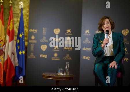 Sigourney Weaver partecipa a una fotochiamata come vincitore dell'International Goya Award 2024 durante il 38° Goya Awards al municipio il 9 febbraio 2024 a Valladolid, in Spagna. Foto Stock