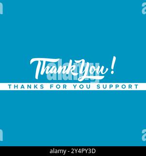 grazie, scheda di ringraziamento, grazie per il supporto.grazie illustrazione vettoriale Illustrazione Vettoriale