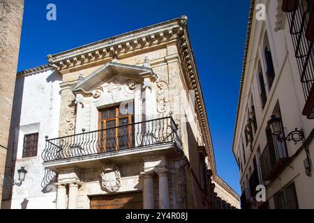 Scopri la splendida casa del XVI secolo Marques de las Torres nel cuore di Carmona, Sevilles, splendido paesaggio. Foto Stock