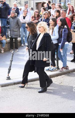 Eugenia Martinez de Irujo Fitz-James Stuart duchessa di Montoro partecipa alla messa in omaggio per Fernando Gomez-Acebo a Madrid nella chiesa cattedrale delle forze armate l'8 aprile 2024 a Madrid, Spagna. Foto Stock