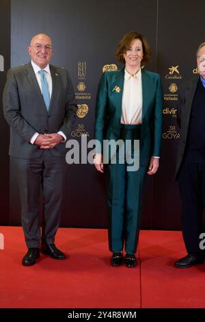 Sigourney Weaver partecipa a una fotochiamata come vincitore dell'International Goya Award 2024 durante il 38° Goya Awards al municipio il 9 febbraio 2024 a Valladolid, in Spagna. Foto Stock