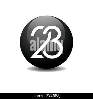 Logo Premium 23 Black Number semplice tipografia. Illustrazione vettoriale Illustrazione Vettoriale