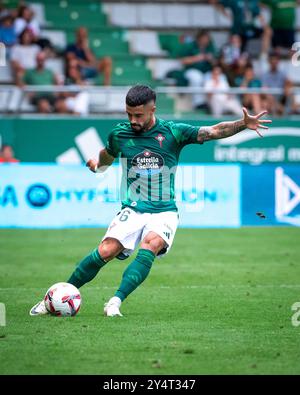 Ferrol, Spagna. 17 agosto 2024. Hypermotion League Racing Club Ferrol vs Málaga FC. Alvaro Sanz Foto Stock