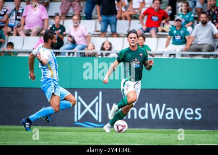 Ferrol, Spagna. 17 agosto 2024. Hypermotion League Racing Club Ferrol vs Málaga FC Foto Stock