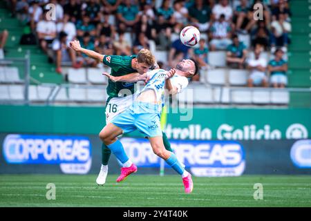 Ferrol, Spagna. 17 agosto 2024. Hypermotion League Racing Club Ferrol vs Málaga FC. Intestazione di Fran Manzanara Foto Stock