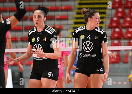 Lola Hernandez Van Den Bosch del CD Heidelberg Volkswagenin azione durante il giorno 2 della CEV Volleyball Challenge Cup 2025 donne - Prequalifica Round WEVZA CUP tra CV Kiele SOCUELLAMOS e CD Heidelberg LAS PALMAS al Palazzetto dello Sport il 19 settembre 2024 a Roma, Italia. Foto Stock