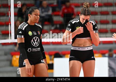 Lola Hernandez Van Den Bosch del CD Heidelberg Volkswagen in azione durante il giorno 2 della CEV Volleyball Challenge Cup 2025 donne - Prequalifica Round WEVZA CUP tra CV Kiele SOCUELLAMOS e CD Heidelberg LAS PALMAS al Palazzetto dello Sport il 19 settembre 2024 a Roma, Italia. Foto Stock