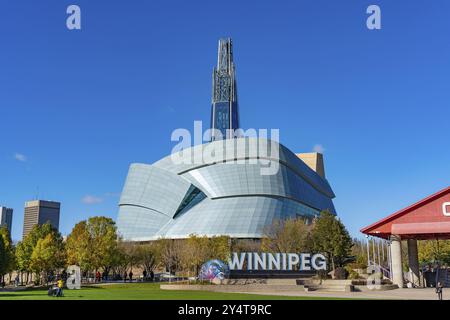 Museo canadese dei diritti umani a Winnipeg, Canada, Nord America Foto Stock