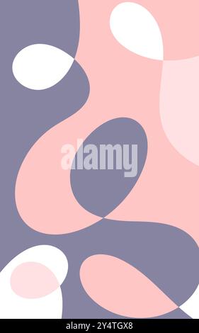 Sfondo astratto forme curve rosa, bianco e grigio perfette per progetti di grafica, post sui social media, sfondi di siti Web e presentazioni Illustrazione Vettoriale