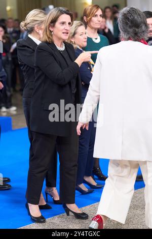 Teresa Ribera, Vice Presdent e Ministro dell'ambiente partecipa al concerto conclusivo della Presidenza spagnola del Consiglio dell'Unione europea all'Auditorium Nazionale il 21 dicembre 2023 a Madrid, Spagna. Foto Stock