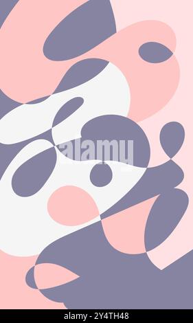 Forme astratte nei colori rosa e viola; ideali per il design di sfondo, sfondi, arte digitale o grafica per social media. Vivace e moderno. Illustrazione Vettoriale