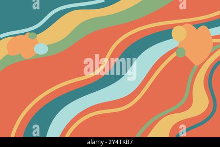 Sfondo astratto con forme colorate e linee curve, ideale per progetti digitali, presentazioni e progetti artistici che richiedono un design moderno Illustrazione Vettoriale